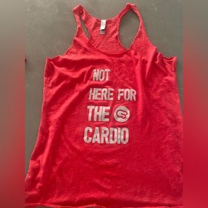 🚨Limited edition! 🚨CycleBar Not Here For the Cardio red tank